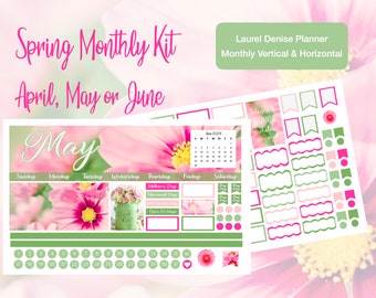 2024 Spring April, May or June Monthly Kit Laurel Denise Vertical or Horizontal Planner!!