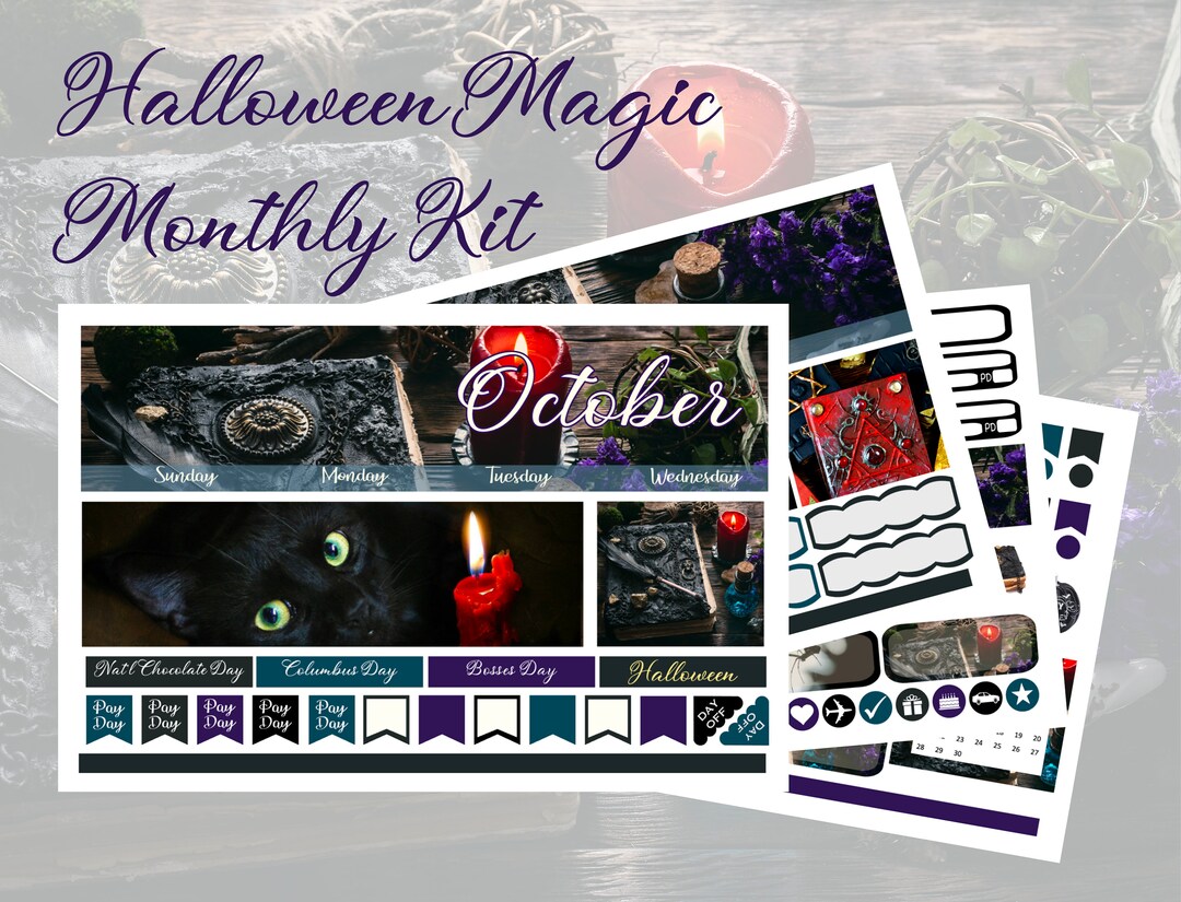 2026 October Halloween Magic Monthly Kit Erin Condren & Happy Planner ...
