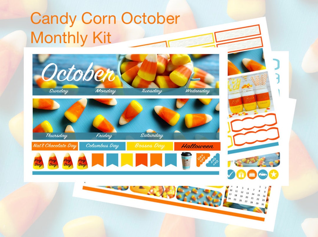 2026 Candy Corn October Monthly Kit Erin Condren & Happy Planner - Etsy