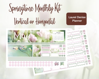 2024 Springtime March, April or May Monthly Kit Laurel Denise Vertical or Horizontal Planner!!