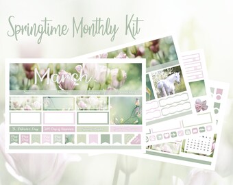 2024 Springtime March, April or May Monthly Kit Erin Condren and Classic Happy Planner!!