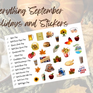 2025 NEW!! Everything September Holidays & Stickers