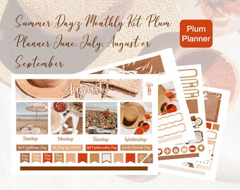 2024 June, July, August or September Summer Day'z Plum Planner Monthly Kit
