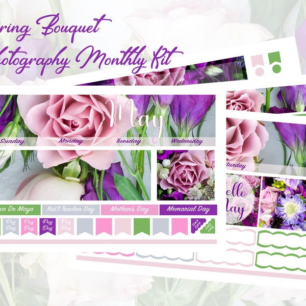 2024 Spring Bouquet February, March, April or May Photography Monthly Kit Erin Condren & Happy Planner!!