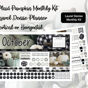 2025 Plaid Pumpkin October or November Monthly Kit Laurel Denise Vertical or Horizontal Planner!