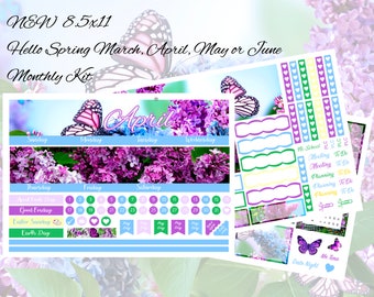 NEW EC 8.5 x 11 2024 Hello Spring March, April, May or June Monthly Kit