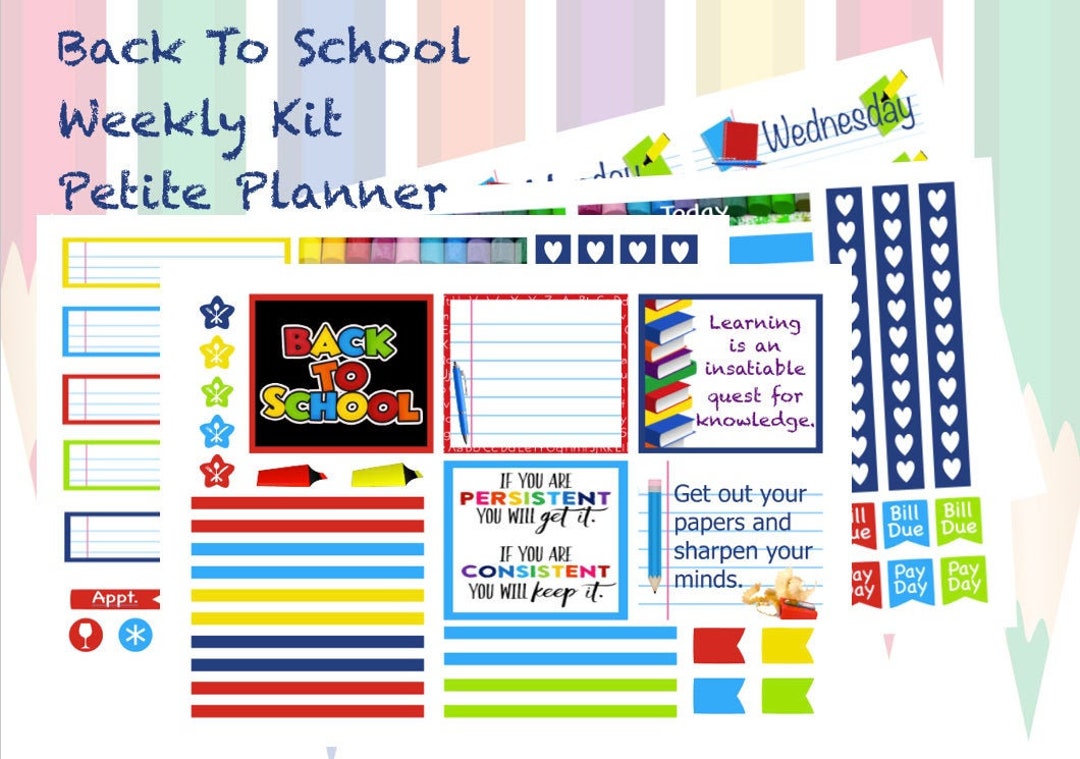 Back to School Weekly Kit Erin Condren Petite Planner - Etsy