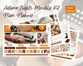 NEW Autumn Nights September, October or November Monthly Kit Plum Planner