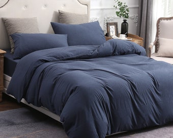 Navy Blue Bedding Etsy