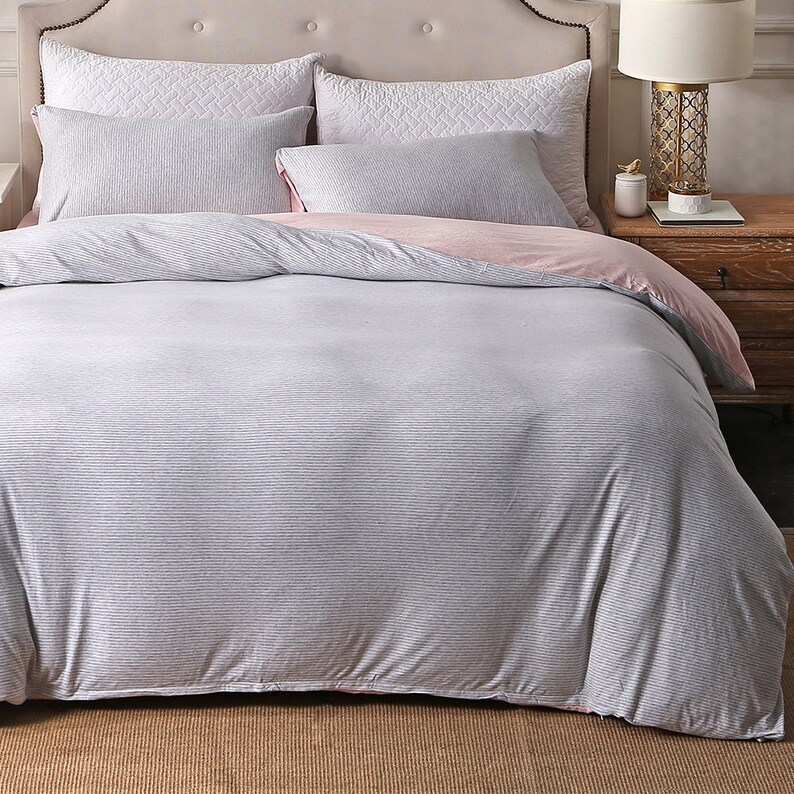 Pure Era Cotton Jersey Knit Home Bedding Sets Luxurious Duvet Etsy