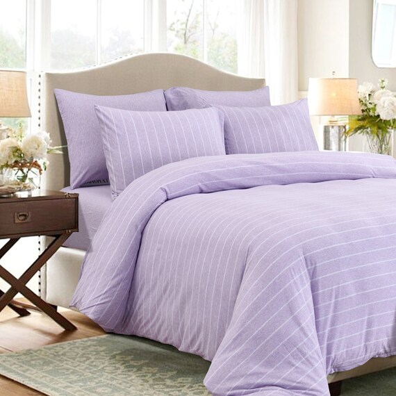 Pure Era Cotton Jersey Knit Luxurious Striped Duvet Etsy