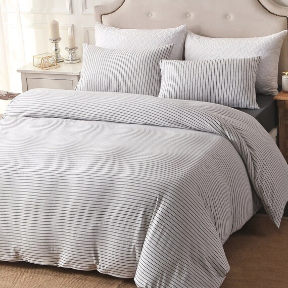 Pure Era Cotton Jersey Knit 3 Pieces Home Bedding Sets Etsy
