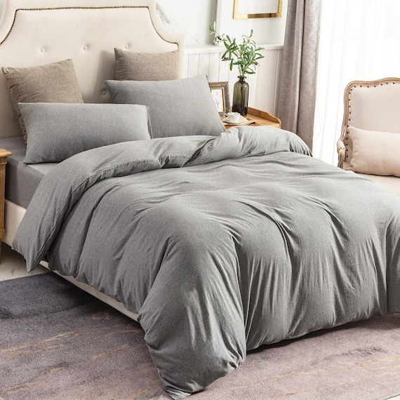 Pure Era Heathered Soft Dark Gray Duvet Cover Comforter Etsy