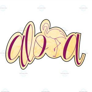 Aloha Keksschneider ~ Flamingo Kekse ~ Tropisch ~ Fondant Cutter ~ Biskuit Cutter ~ Wachs, Resin , oder Tonform formen ~ Playdoh ~ Kerze