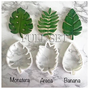Tropical Leaf Cookie Cutters Set ~ Fondant Cutter ~ Biscuit Cutter ~ Wax , Resin , or Clay Mold’s ~ Monstera ~ Banana ~ Areca ~ Floral