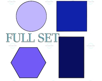 Cookie Cutter Starter Set - Basic Shapes ~-~-~ Fondant , Biscuit Cutter ~ Wax , Resin , Candle or Clay mould Square Circle Rectangle Hexagon