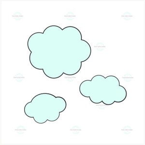 Cloud Cookie Cutter Set ~ Fondant Cutter ~ Biscuit Cutter ~ Wax , Resin , or Clay Mold’s