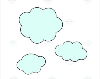Cloud Cookie Cutter Set ~ Fondant Cutter ~ Biscuit Cutter ~ Wax , Resin , or Clay Mold’s