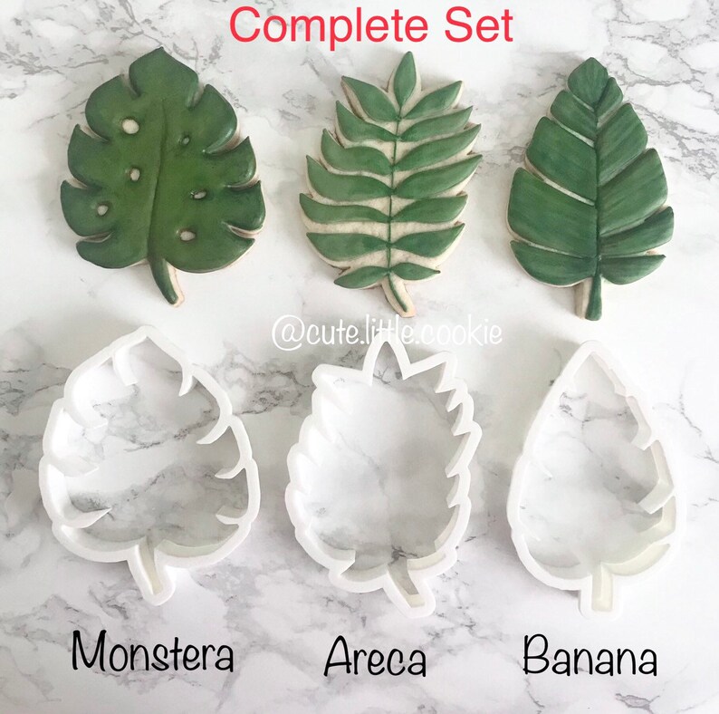 Tropical Leaf Cookie Cutters Set Fondant Cutter Biscuit Etsy