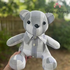 Memory Bear, Keepsake Bear, Memorial item from clothing sitting bear Melody Baby bear