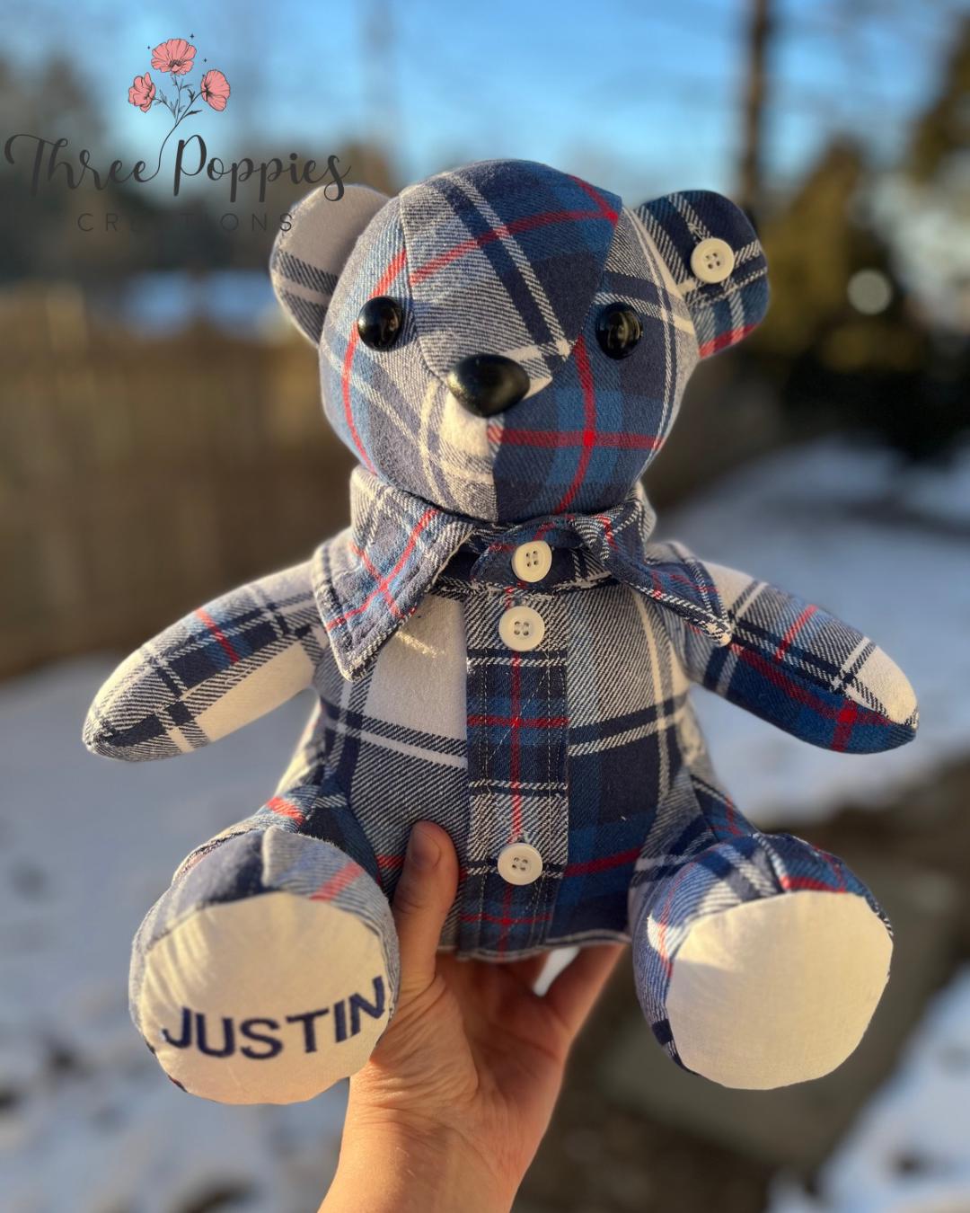 Passed Away Teddy Bear Made From T Shirt Grey Heart Teddy T Shirt