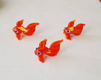 Tiny Cute Puffer Fish Handmade Craft Miniature Collectible Hand Blown Glass