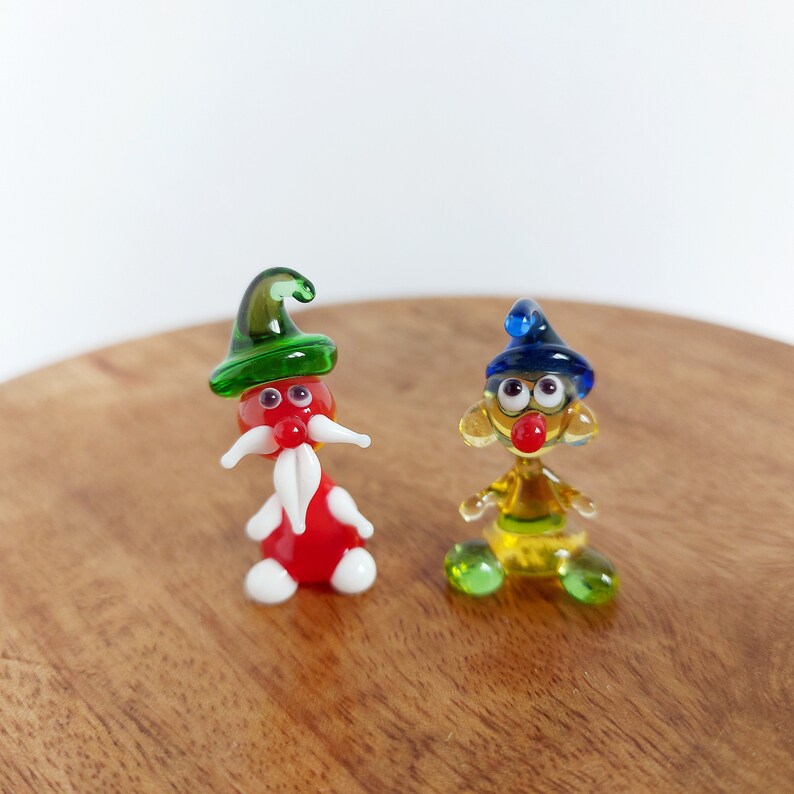 Miniature Glass Figurines Tiny Glass Gnomes Murano Glass Etsy