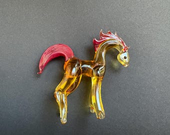 Handmade Murano Glass Horse Figurine, Collectible Art Glass