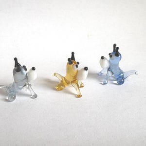 Cute Dog Glass Figurine, Tiny Murano Glass Dog, Miniature Glass Dog, Collectable Glass Dog, Doll House Animals
