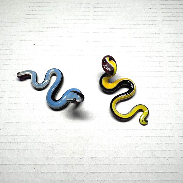 Miniature Murano Glass Cobra Snake, Dollhouse Figurine