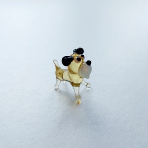 Mini Dog Glass Figurine, Murano Glass Dog, Miniature Glass Dog, Collectable Glass Dog, Doll House Animals