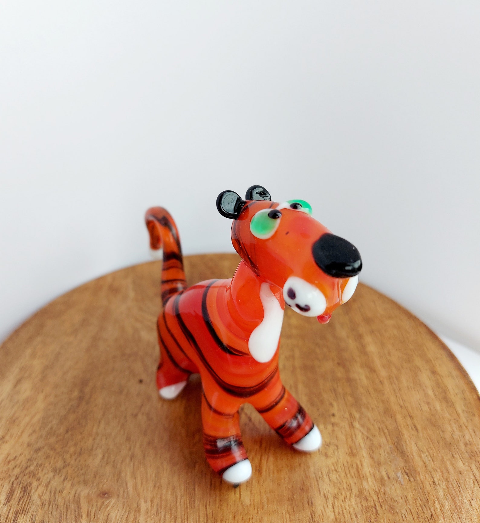 Collectible Tiger Glass Figurine Miniature Glass Animal Etsy