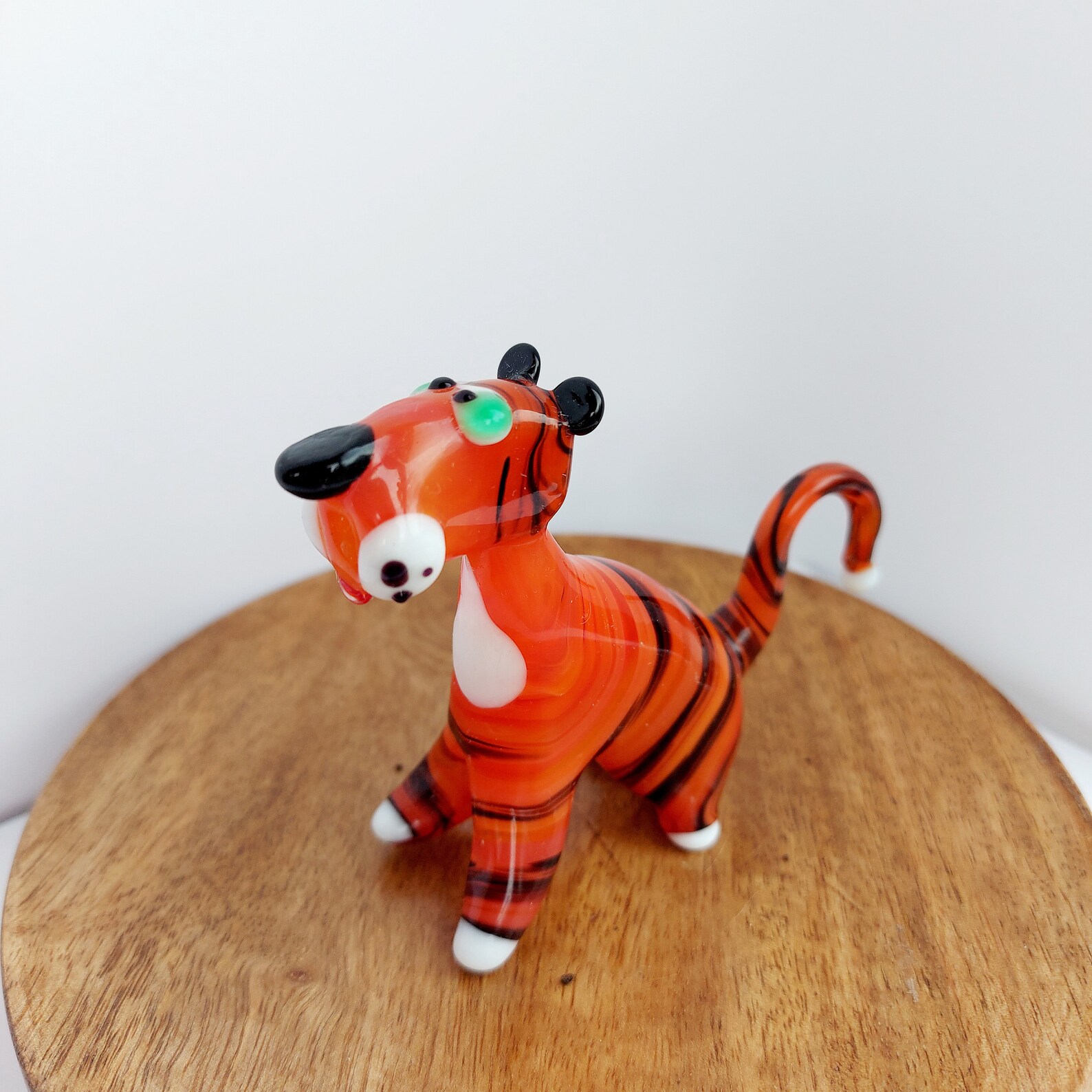 Collectible Tiger Glass Figurine Miniature Glass Animal Etsy