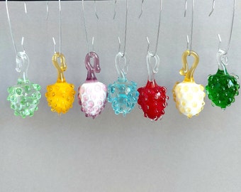 Lampwork Glass Pinecone Christmas Ornament: Tiny Tree Decoration