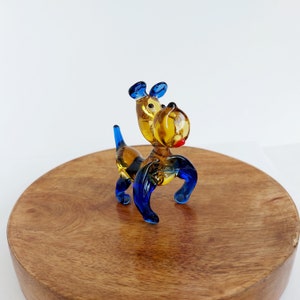 Dog Glass Figurine, Small Dog Figurine, Art Glass Dog Figurine, Murano Glass Dog Figurine, Collectible Glass Animals