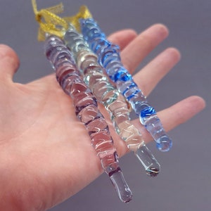 Glass Icicles, Glass Christmas ornaments, Handmade Glass Icicles