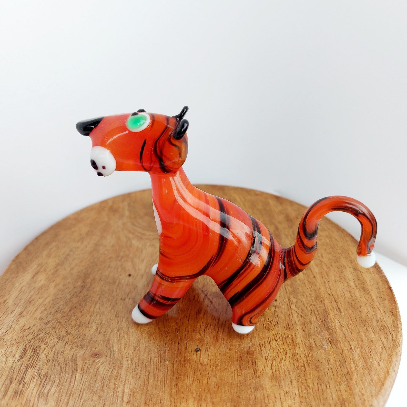 Collectible Tiger Glass Figurine Miniature Glass Animal Etsy