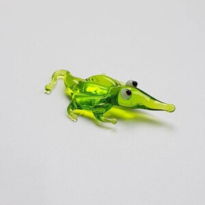 Handcrafted Murano Glass Crocodile Figurine – Original Italian Art Glass, Green