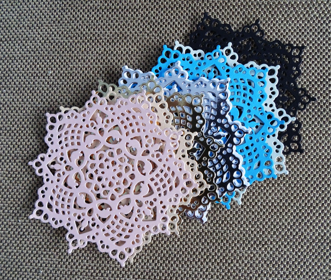 Crochet Doilies Die Cut Paper Doilies Die Cut Colored Paper Etsy