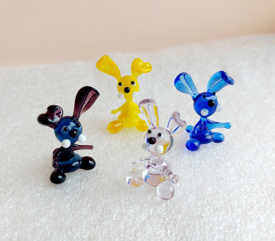 Miniature Murano Glass Rabbit: Handmade Dollhouse Animal - Etsy Canada