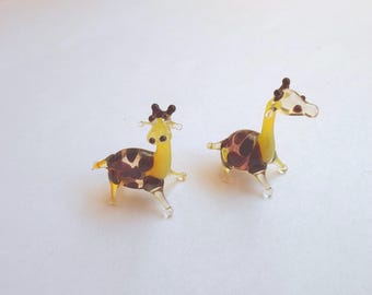キリン ミニチュアフィギュア 動物 手吹きガラスアート コレクション