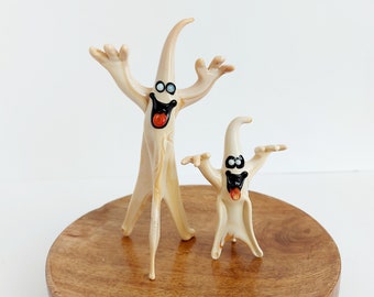 Hand Blown Glass Ghost Figurine: Halloween Decoration