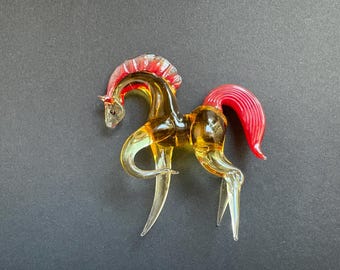 Handmade Murano Glass Horse Figurine, Collectible Art Glass
