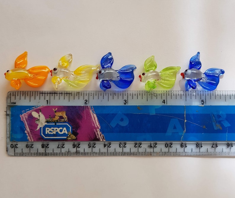 Miniature Glass Figurines Colorful Glass Fishes Murano Glass Etsy