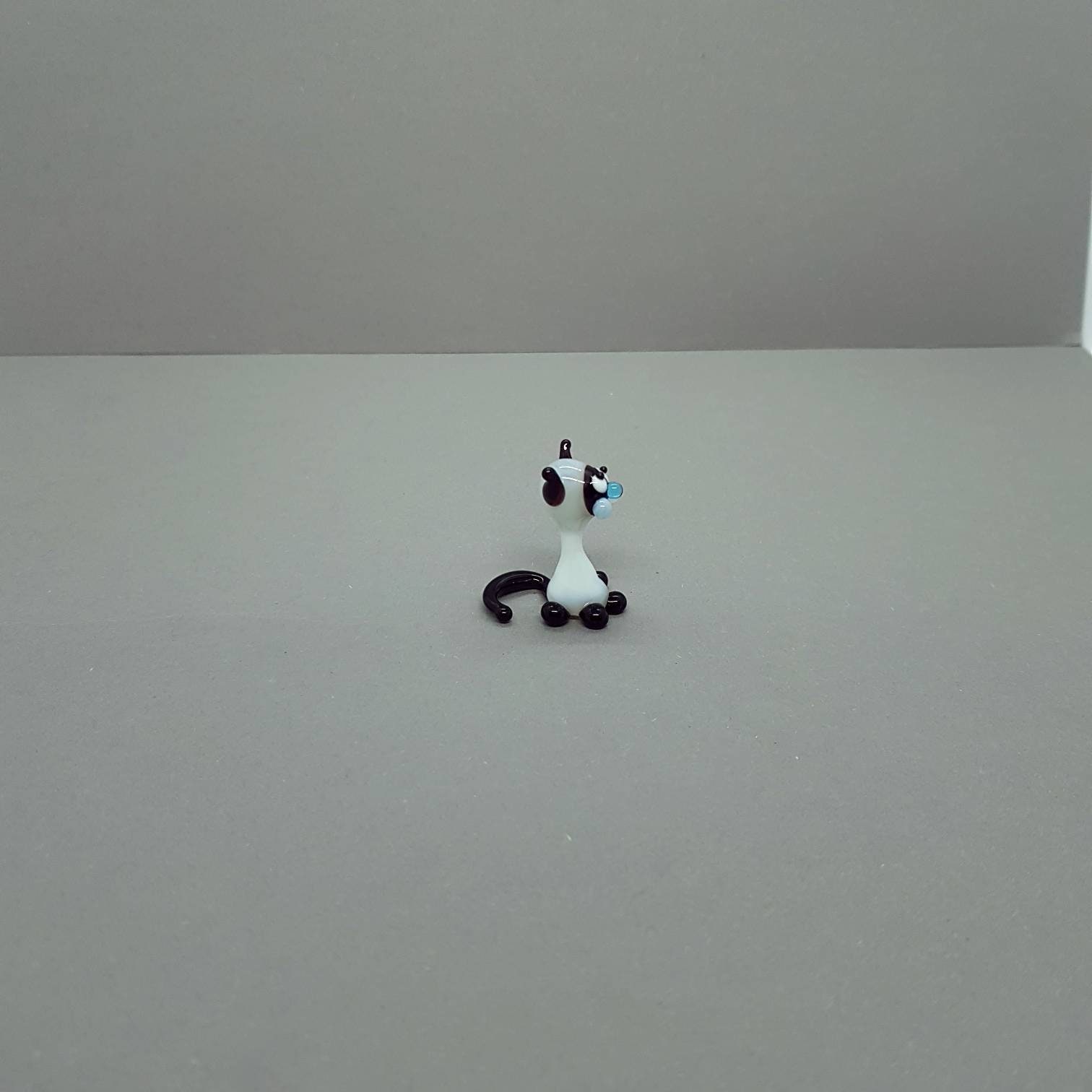 Miniature Glass Cat Murano Glass Siamese Cat Collectible Etsy