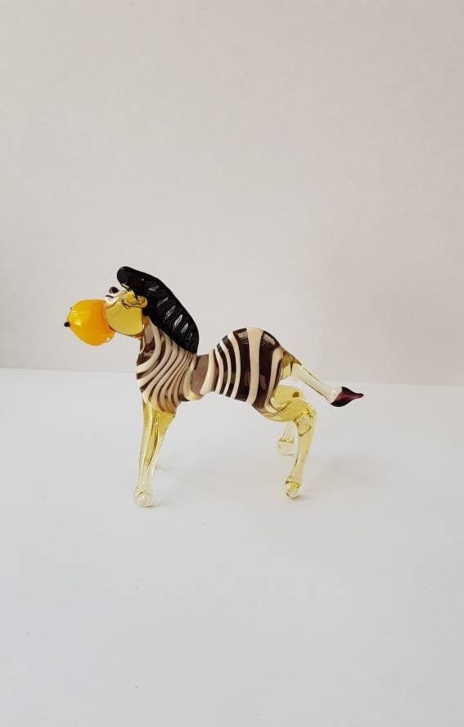 Collectible Zebra Figurine Glass Animal Figurines Etsy