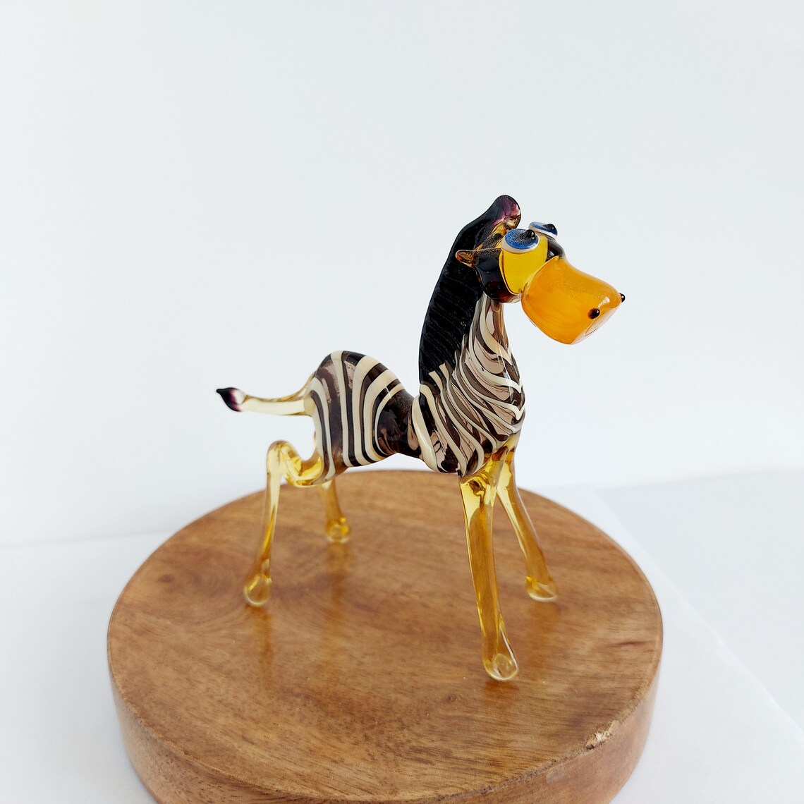 Collectible Zebra Figurine Glass Animal Figurines Etsy