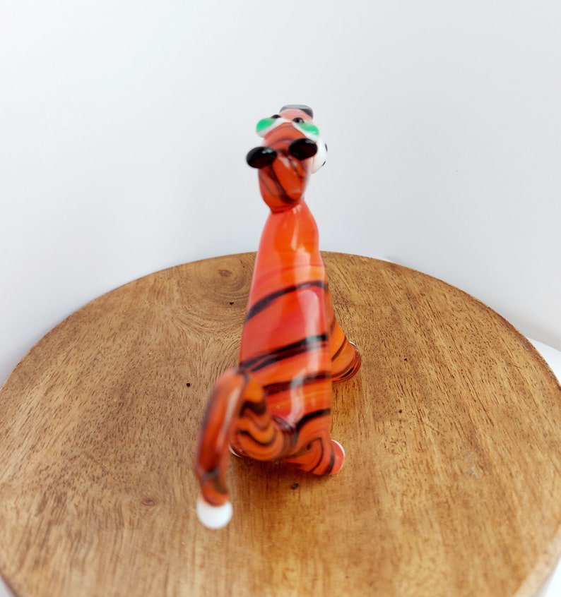 Collectible Tiger Glass Figurine Miniature Glass Animal Etsy