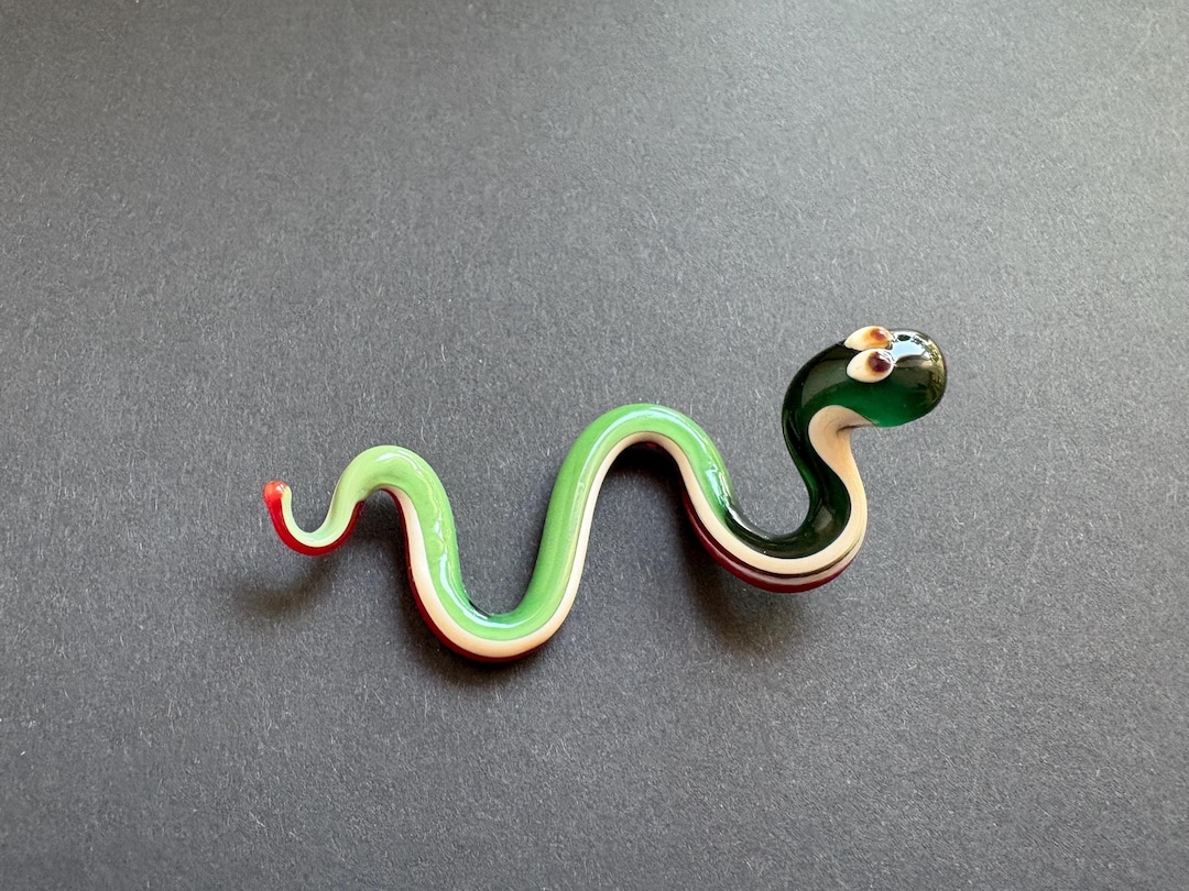 Handmade Glass Python Figurine: Collectible Lampwork Snake - Etsy