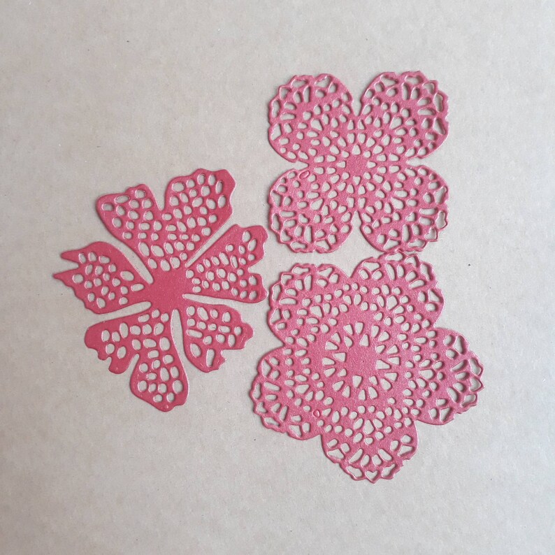 Flowers Die Cut Cardstock Flower Set Flowers For Crafts And Etsy